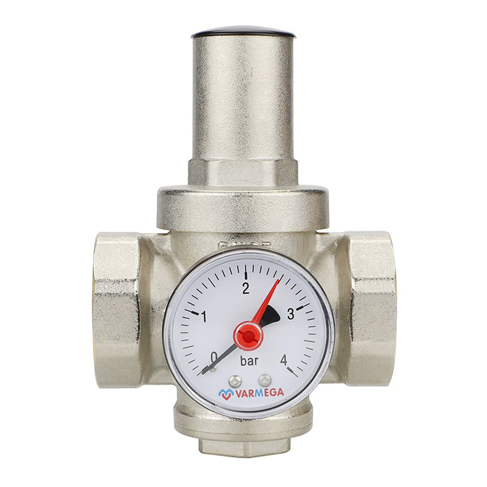 Редуктор давления VARMEGA 1/2", PN25, поршневой, с присоединением к манометру, VM12701