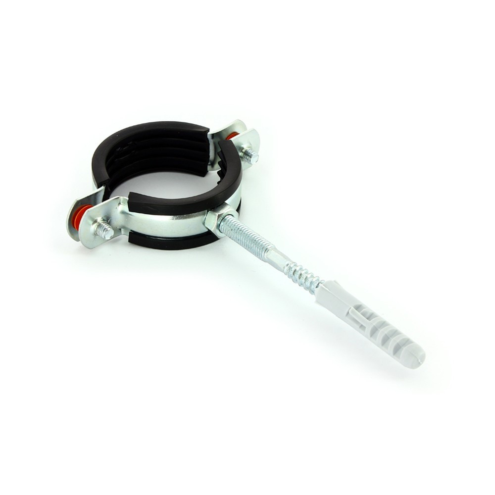 Хомут Uni-Fitt 3/4" (25-29 мм) с резиновым уплотнителем, шпилькой и дюбелем