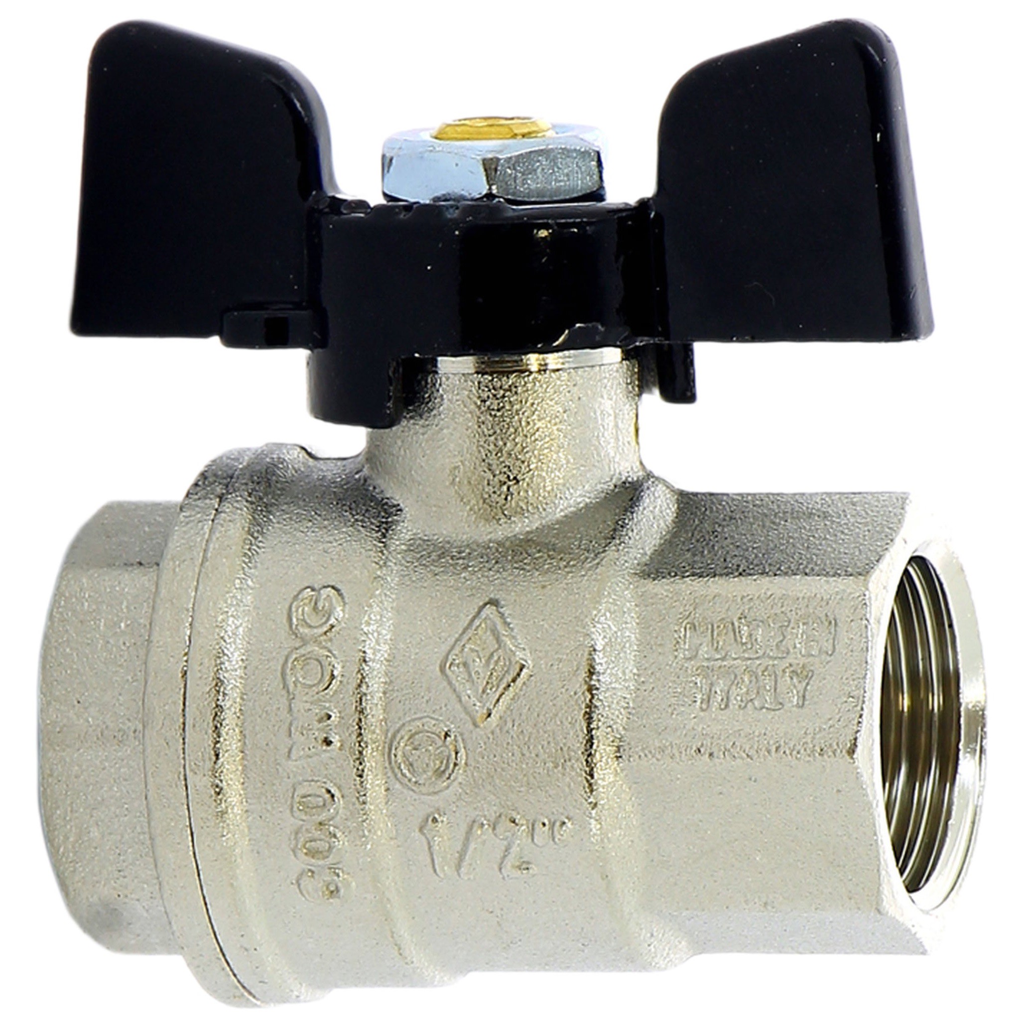 Кран BUGATTI ВВ 1/2" бабочка OREGON серия 302, полный проход