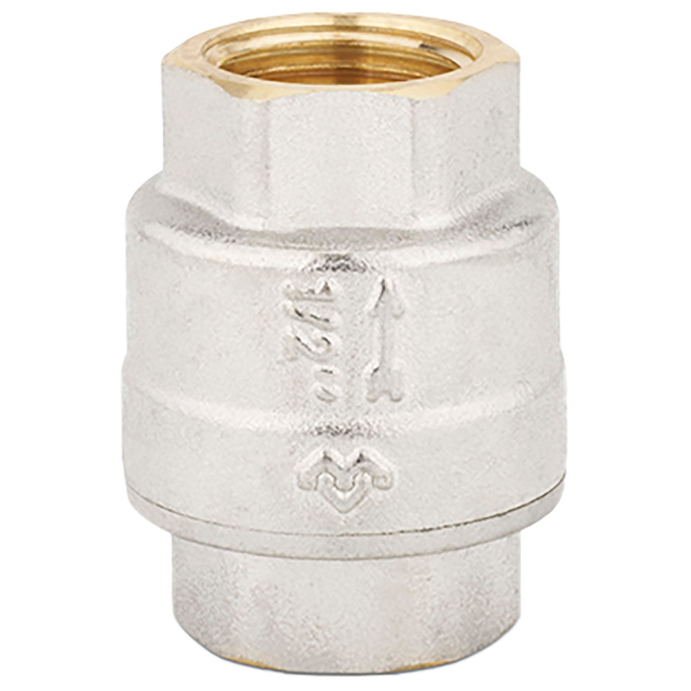 Клапан обратный Varmega с латунным седлом VM04801, 1/2", никелированный