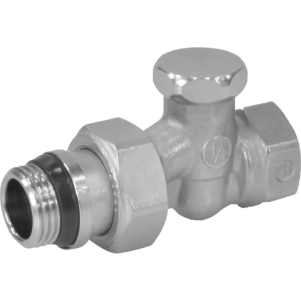 Клапан отсечной Giacomini R16TG для радиатора 1/2" ВН, прямой, Kvs-1.55м3/ч