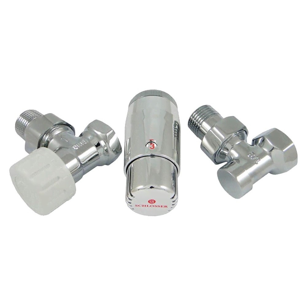 Комплект подключения SCHLOSSER STANDARD MINI 1/2" угловой, хром, с термоголовкой MINI М30х1,5
