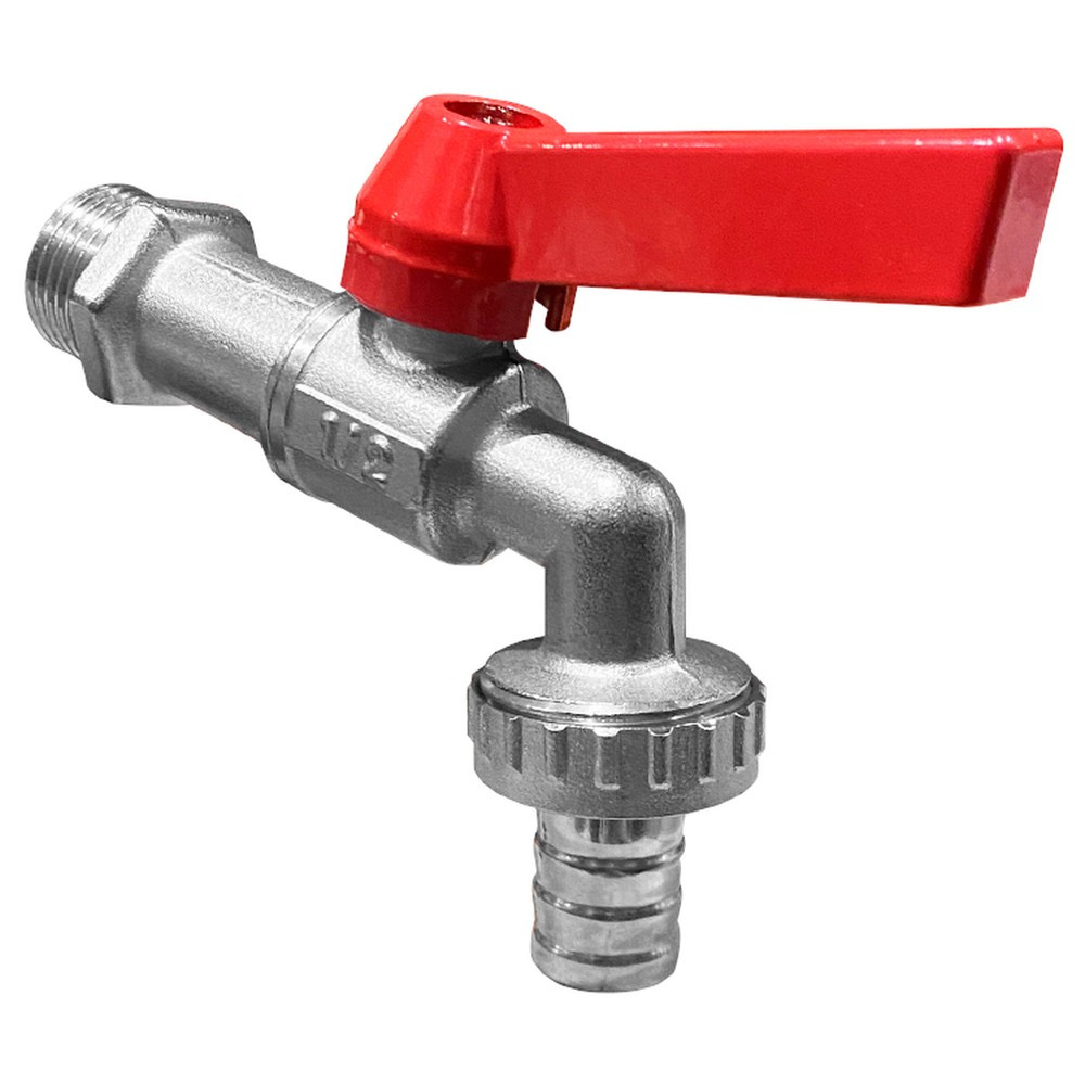 Кран шаровый со сливным штуцером "рычаг" 1/2" НИКЕЛИР-Й VALFEX (VF.435.NR.012)