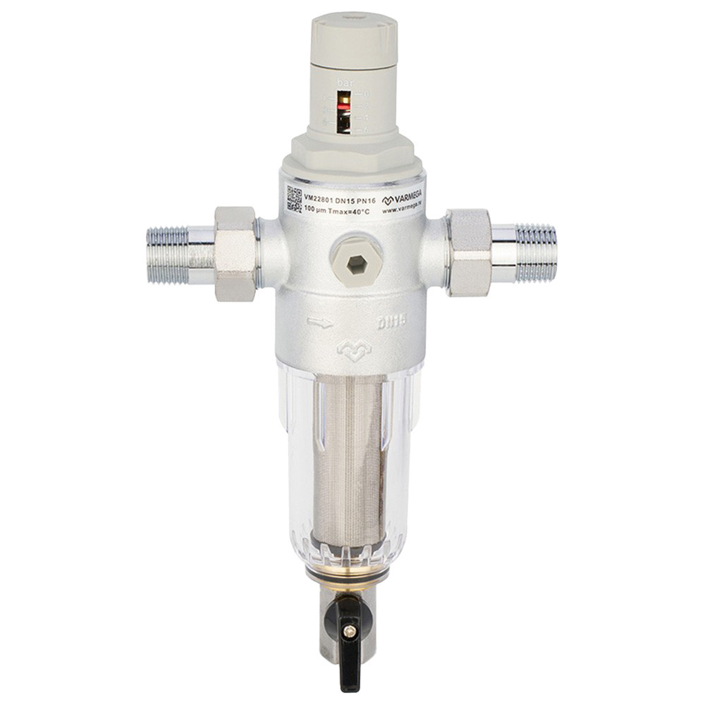 Фильтр сетчатый VARMEGA промывной, комбинированный 1/2", PN16, для ХВС, VM22801
