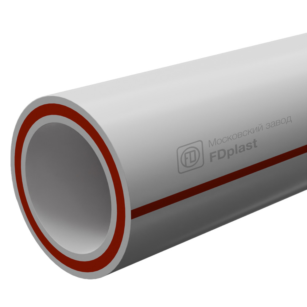 Труба полипропиленовая PPRC PN 25 / 125 *20,8 FDplast армированная стекловолокном, белая (уп.4 п/м)