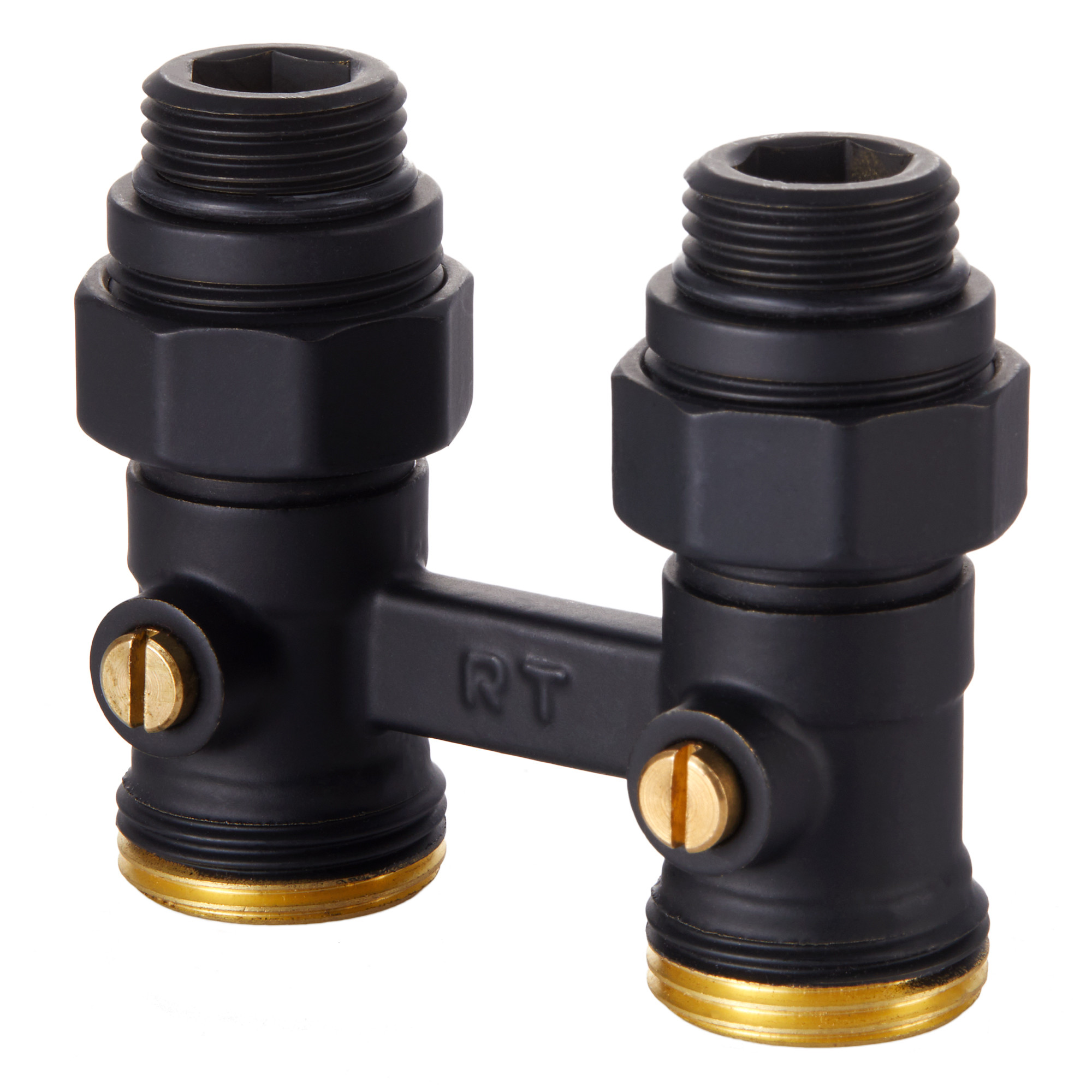 Узел нижнего подключения Royal Thermo прямой 1/2"х3/4" EK (черный)