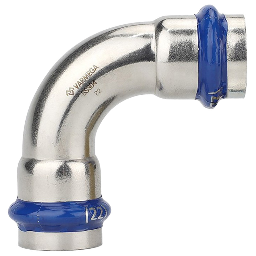 Угольник VARMEGA 90гр. двухраструбный Inox Press 35x35