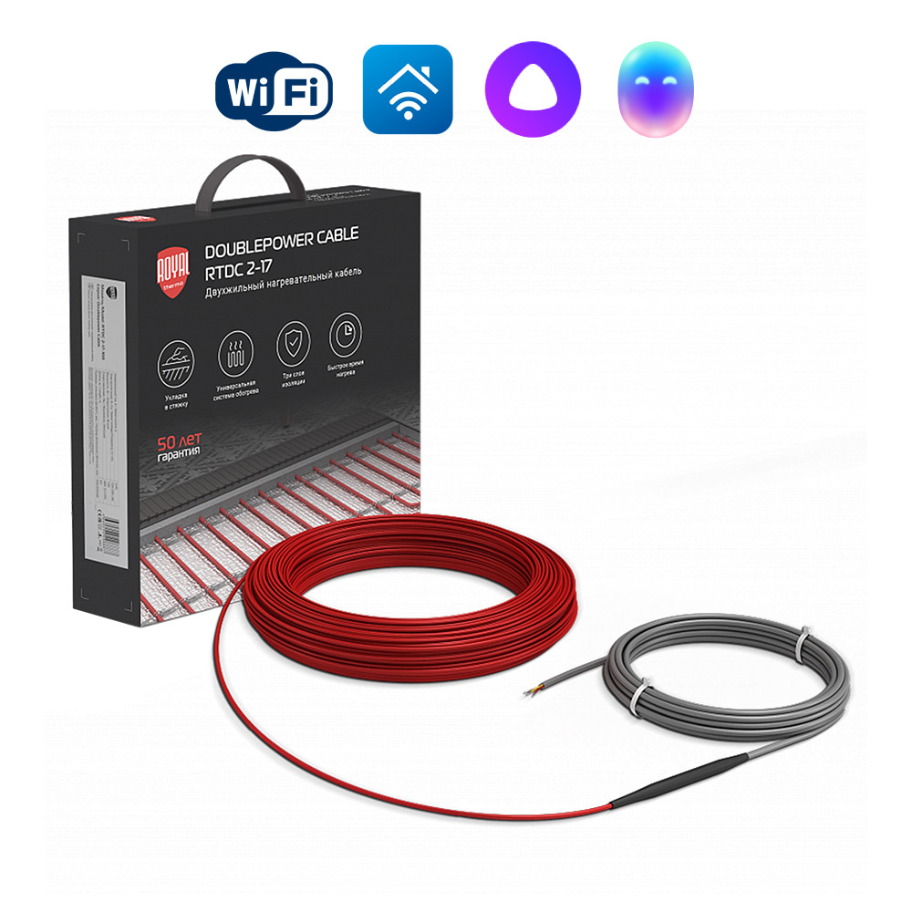 Кабель нагревательный Royal Thermo Doublepower Cable RTDC 2-17-800 (комплект)