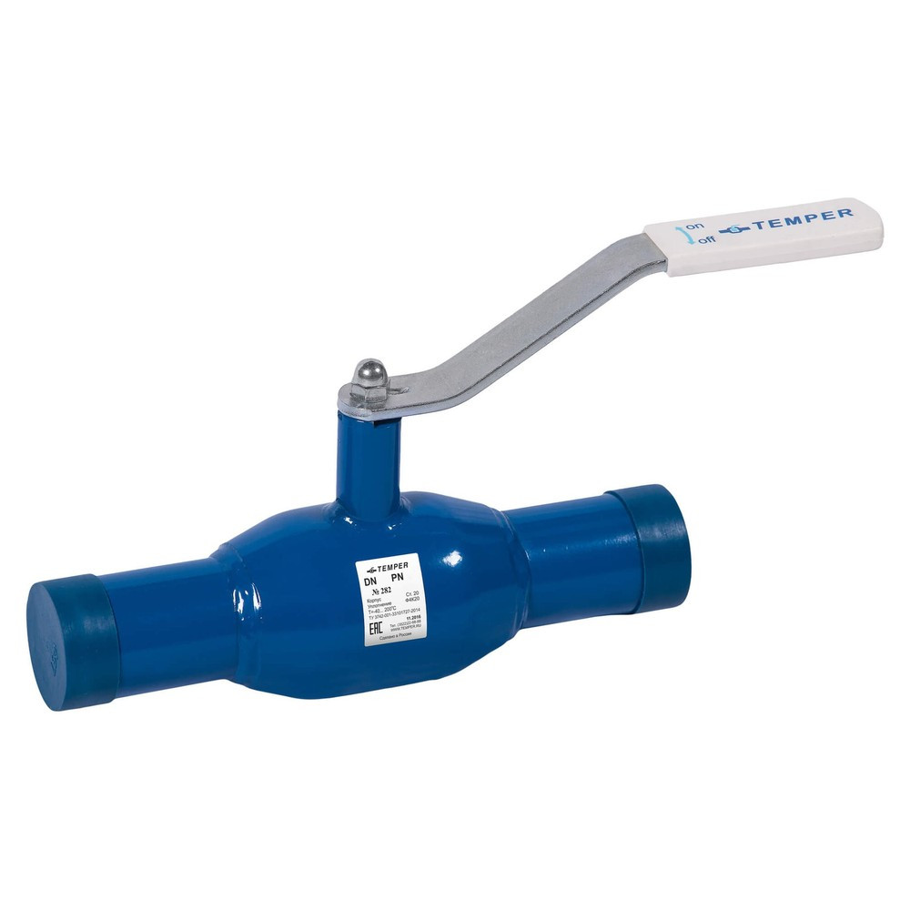 Кран шаровый TEMPER DN20 PN40 с/проходной приварной, 28220020