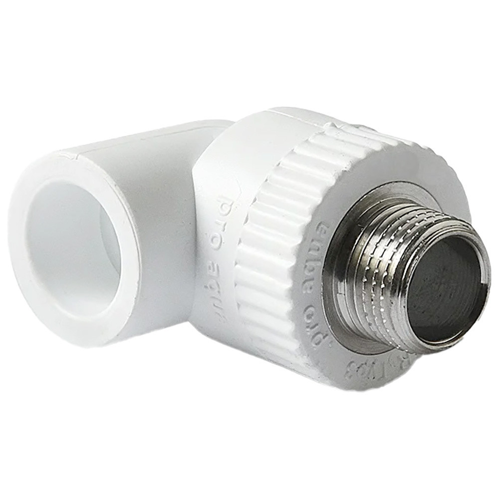Угольник комбинированный полипропиленовый PPRC НР 32х1/2" Pro Aqua НР, белый (уп. 5 шт)