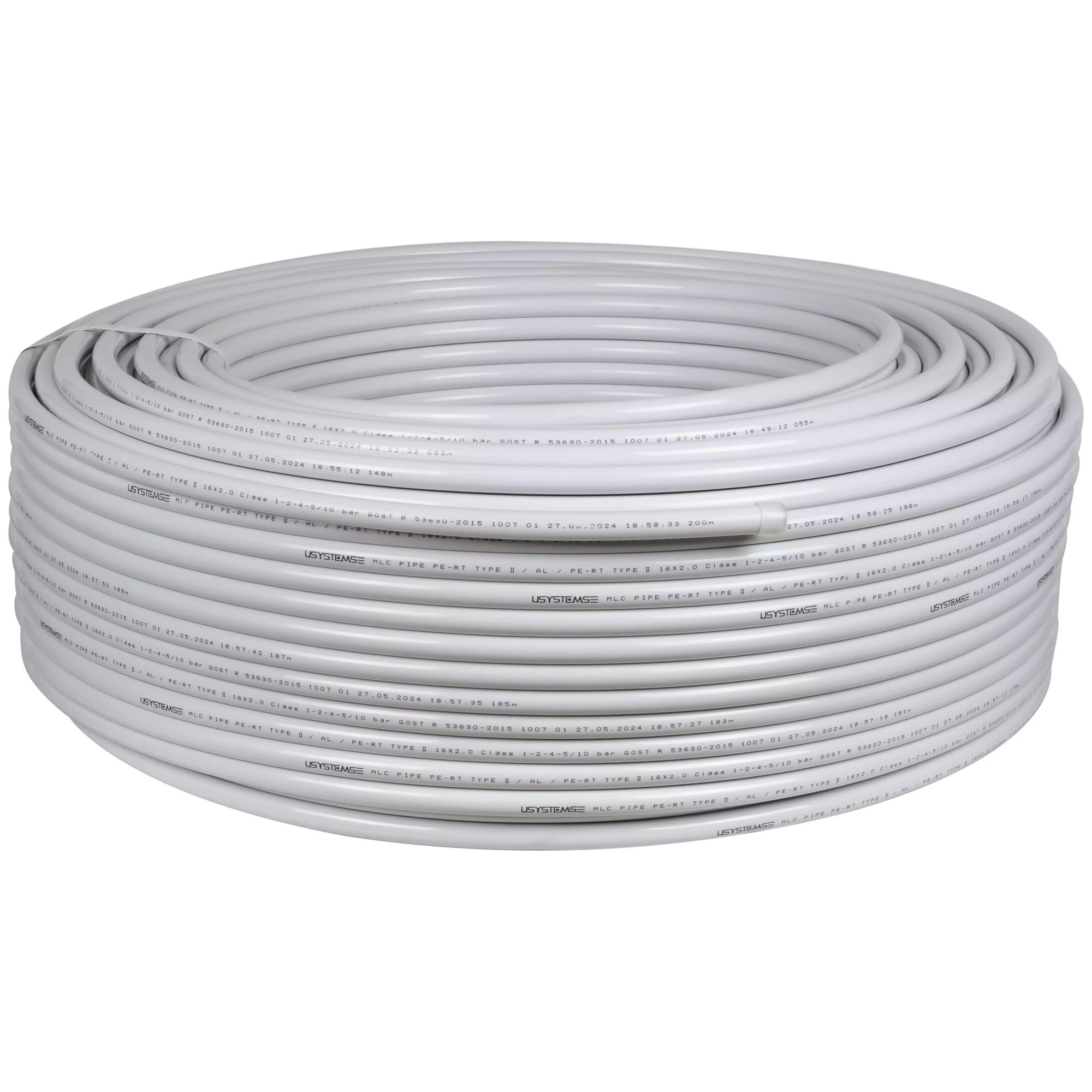 Труба металлопластиковая PE-RT/AL/PE-RT Usystems MLC белая 16x2,0 (500)